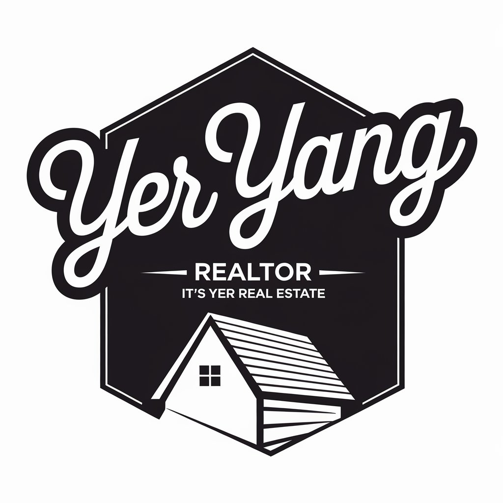 LOGO Design for Yer Yang Black and White Cursive Font with Minimalist House Illustration for Real Estate