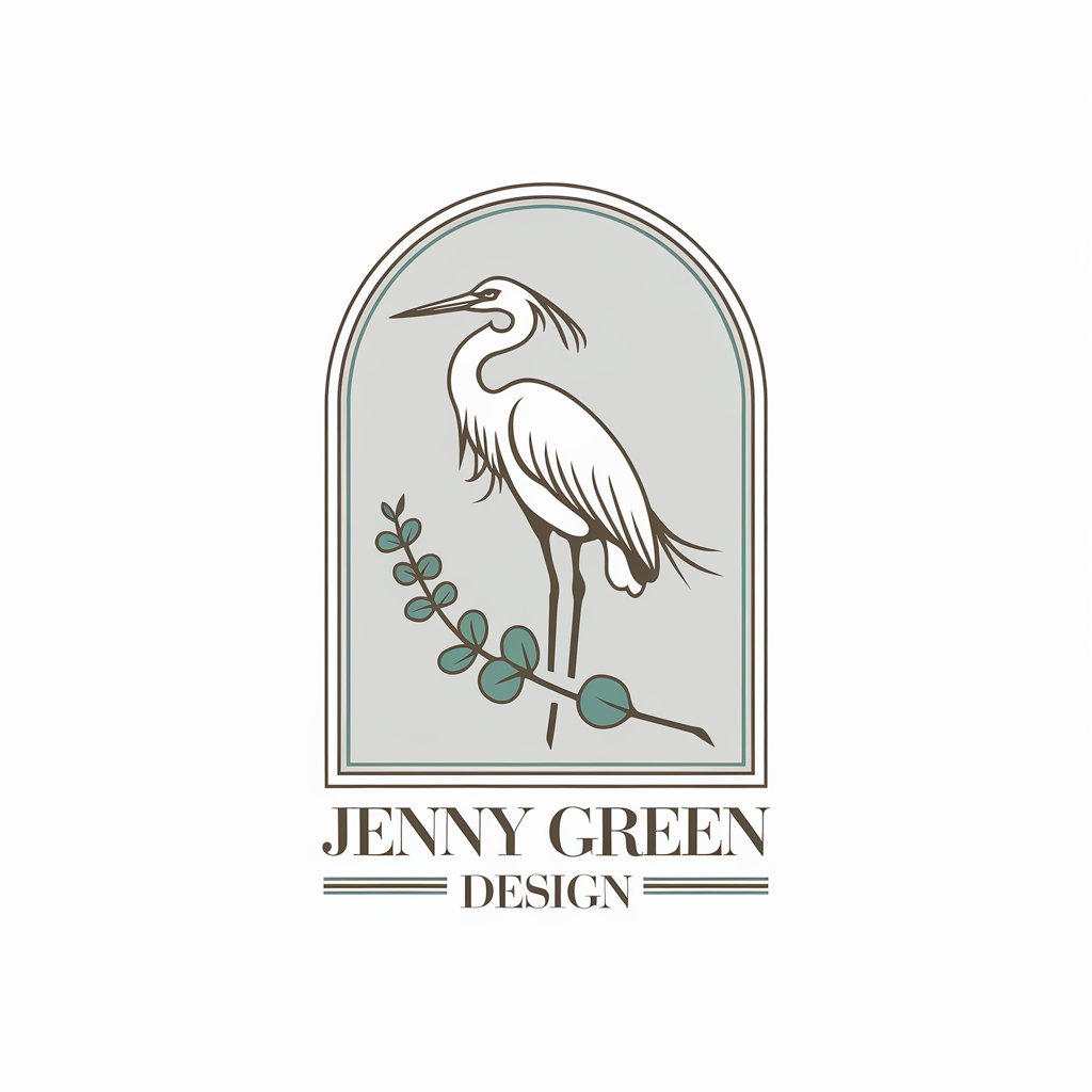 LOGO Design for Jenny Green Egret and Eucalyptus Branch with Design Text for Real Estate Industry