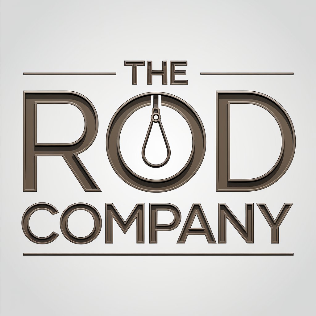 LOGO Design for The Rod Company Industrial Style with Subtle Hanging Rod Element and Muted Metallic Tones