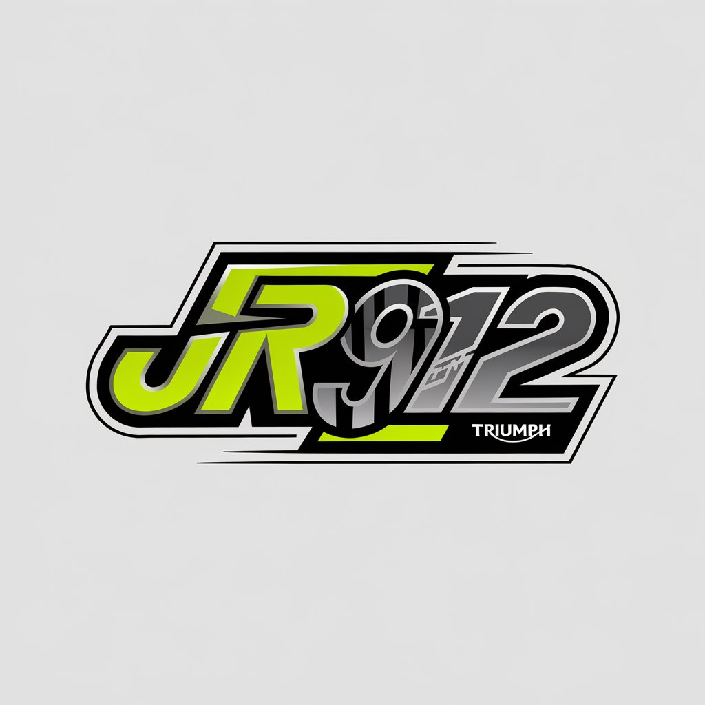 LOGO Design for JR912 Bold Motorsport Font with Fluorescent Yellow Black and Silver Gradient Featuring Triumph Motorcycles Logo