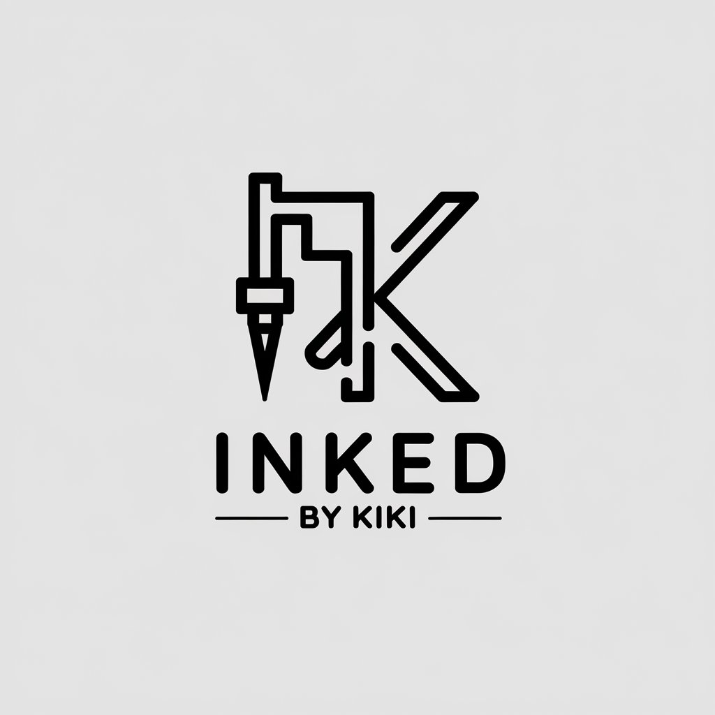 LOGO Design for Inked by Kiki Modern Tattoo Machine with Black White Minimalist Aesthetic for Permanent MakeUp Business