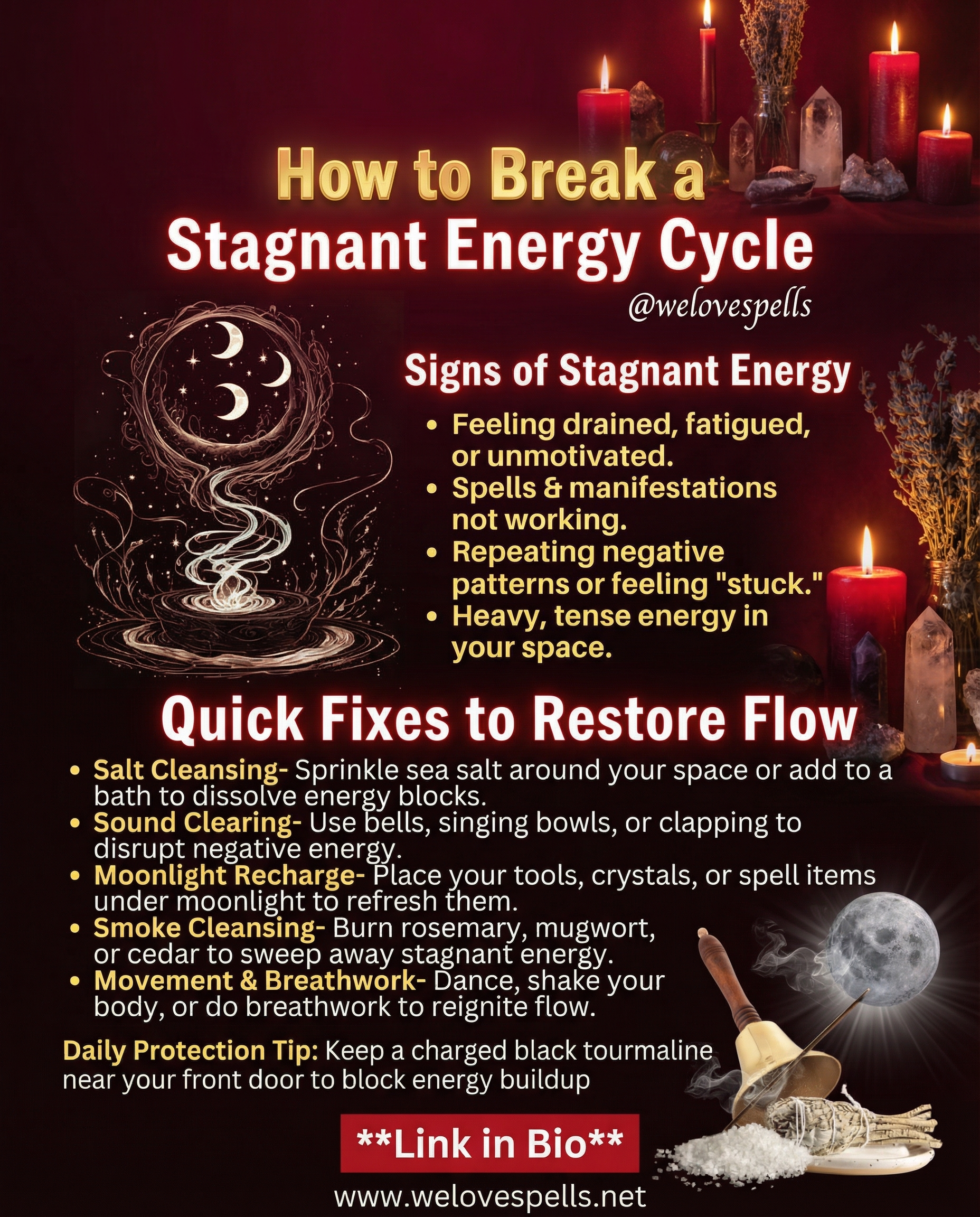 Clear Stagnant Energy Ritual Tools and Crystals