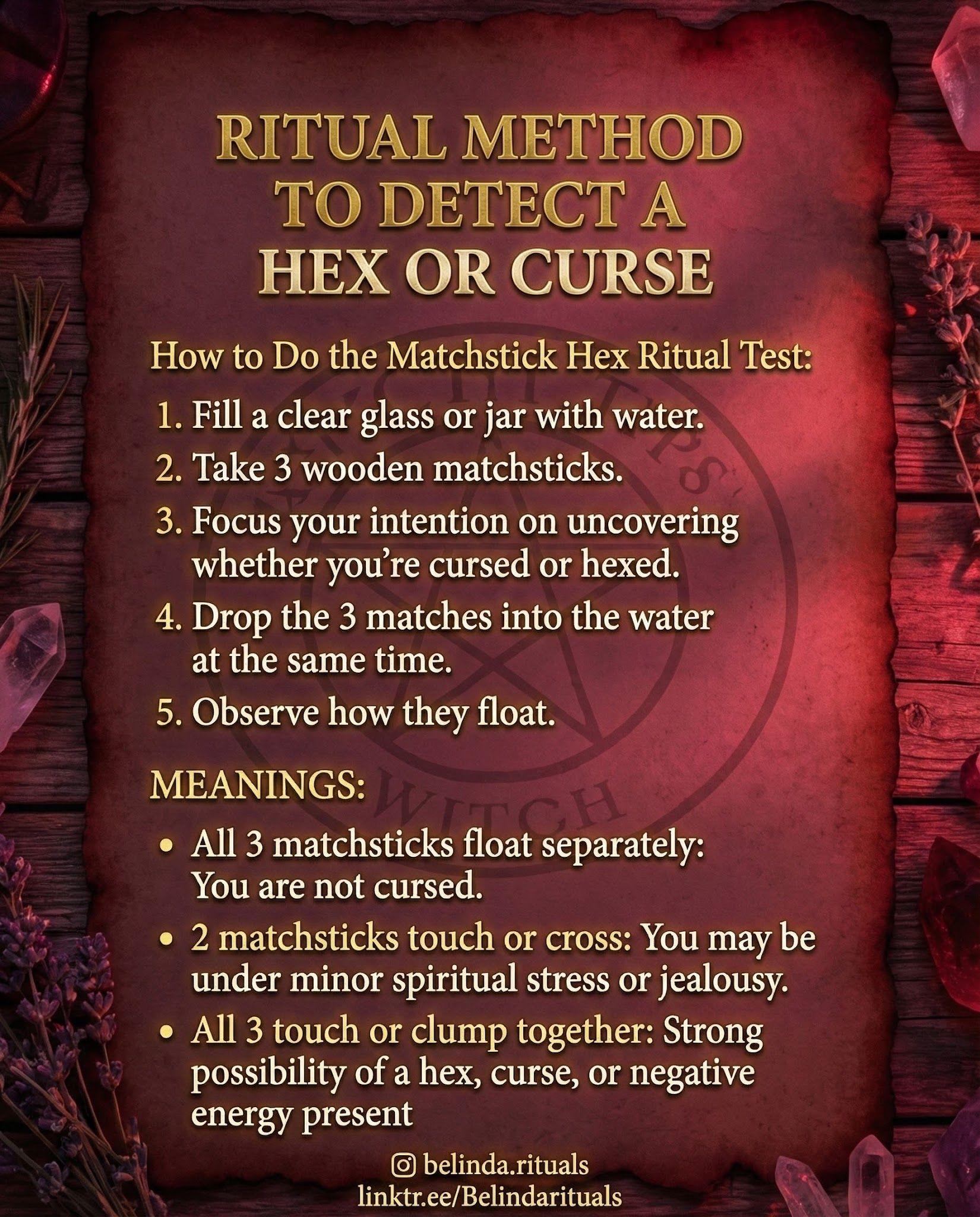 detect a hex or curse using witchy methods Spiritual cleansing ritual