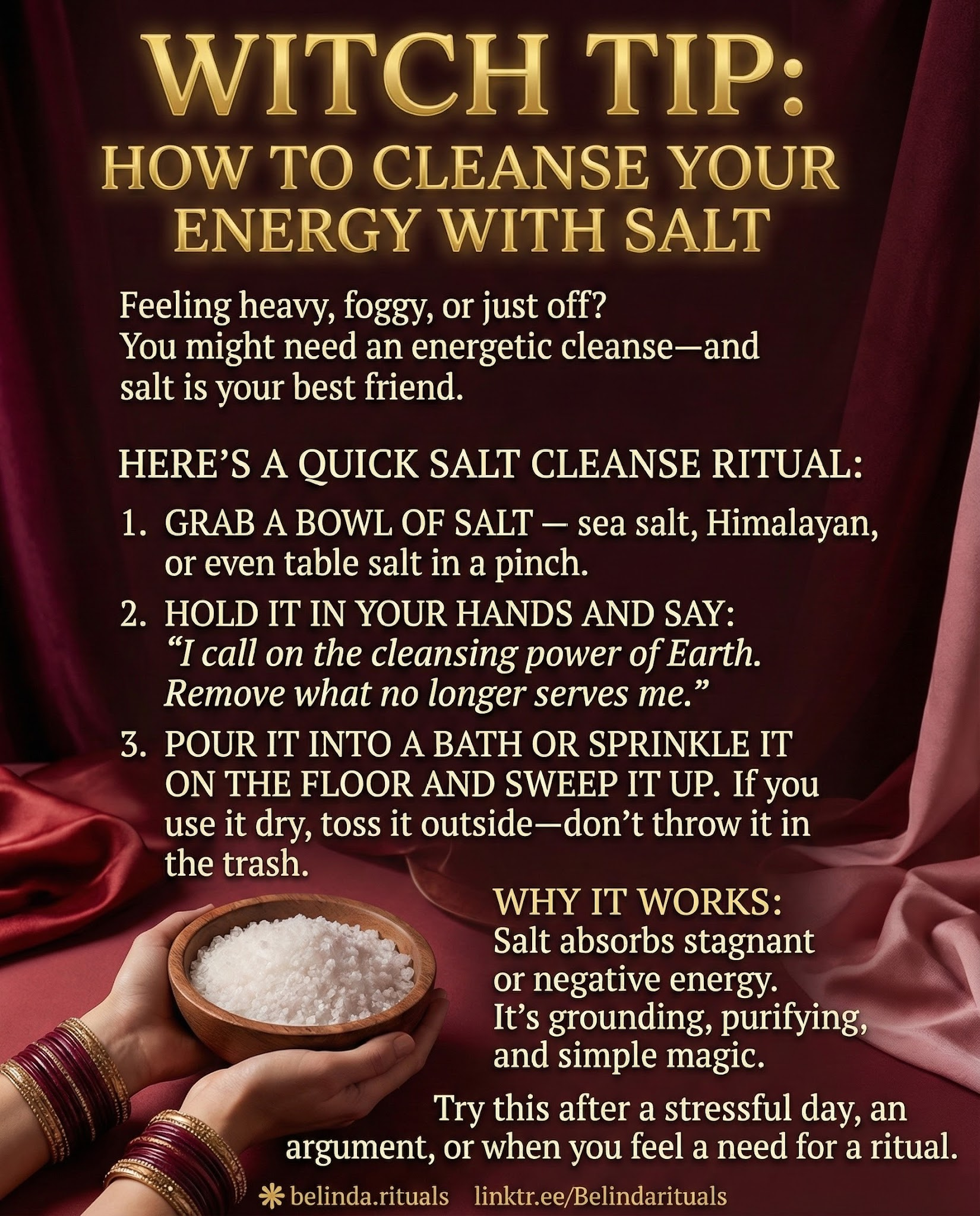 Cleansing negative energy with salt