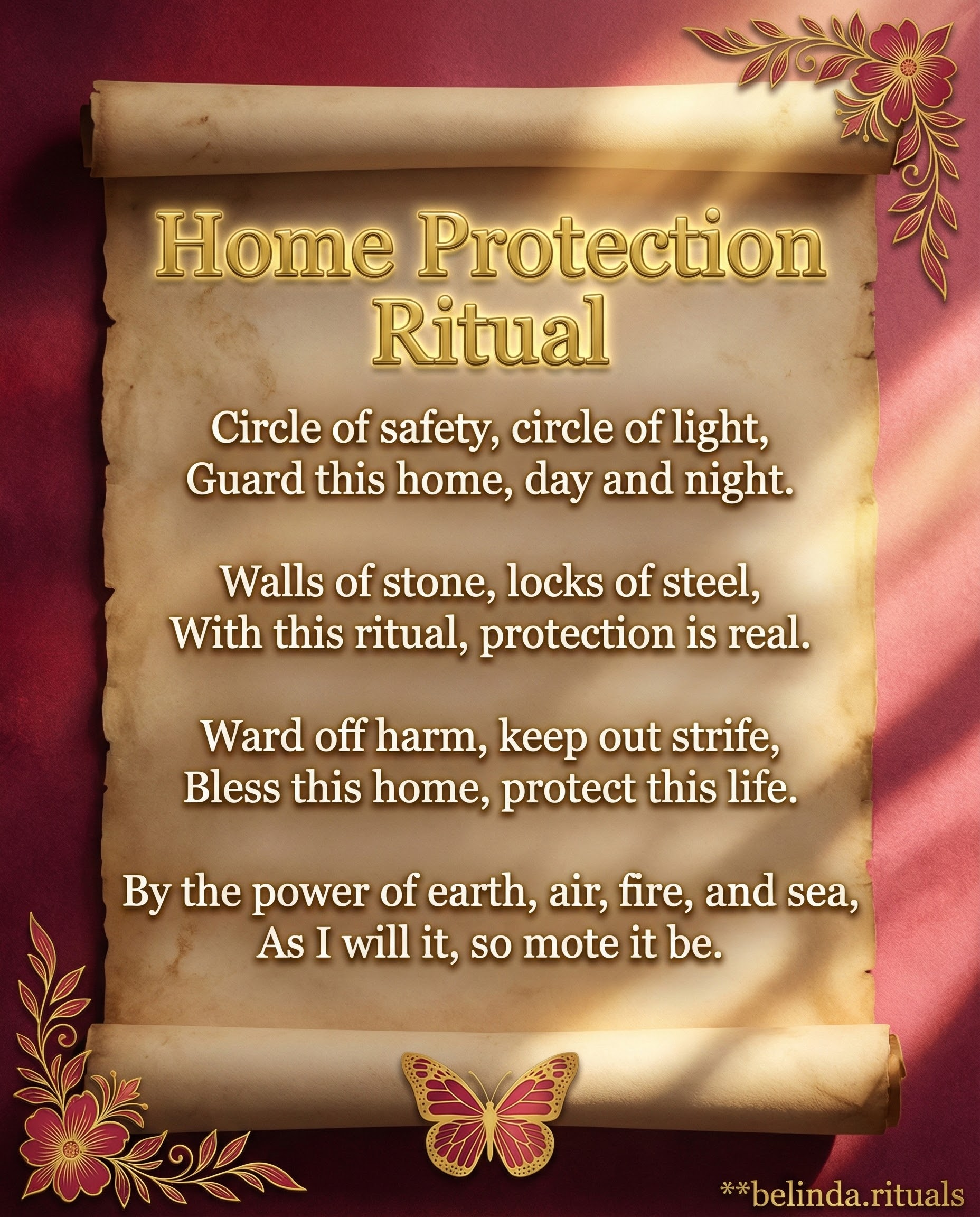 Home Protection Spell Ritual Setup