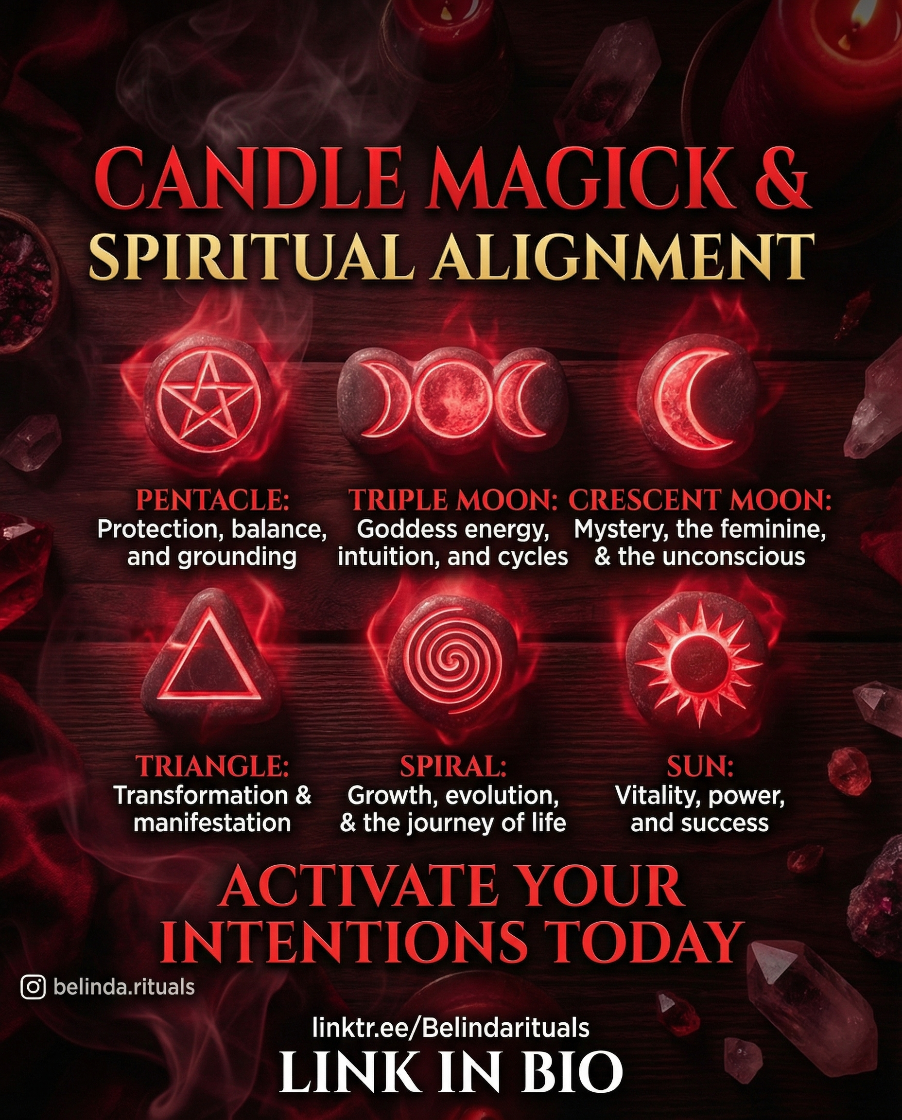 Candle magick ritual with glowing candles and spiritual energy