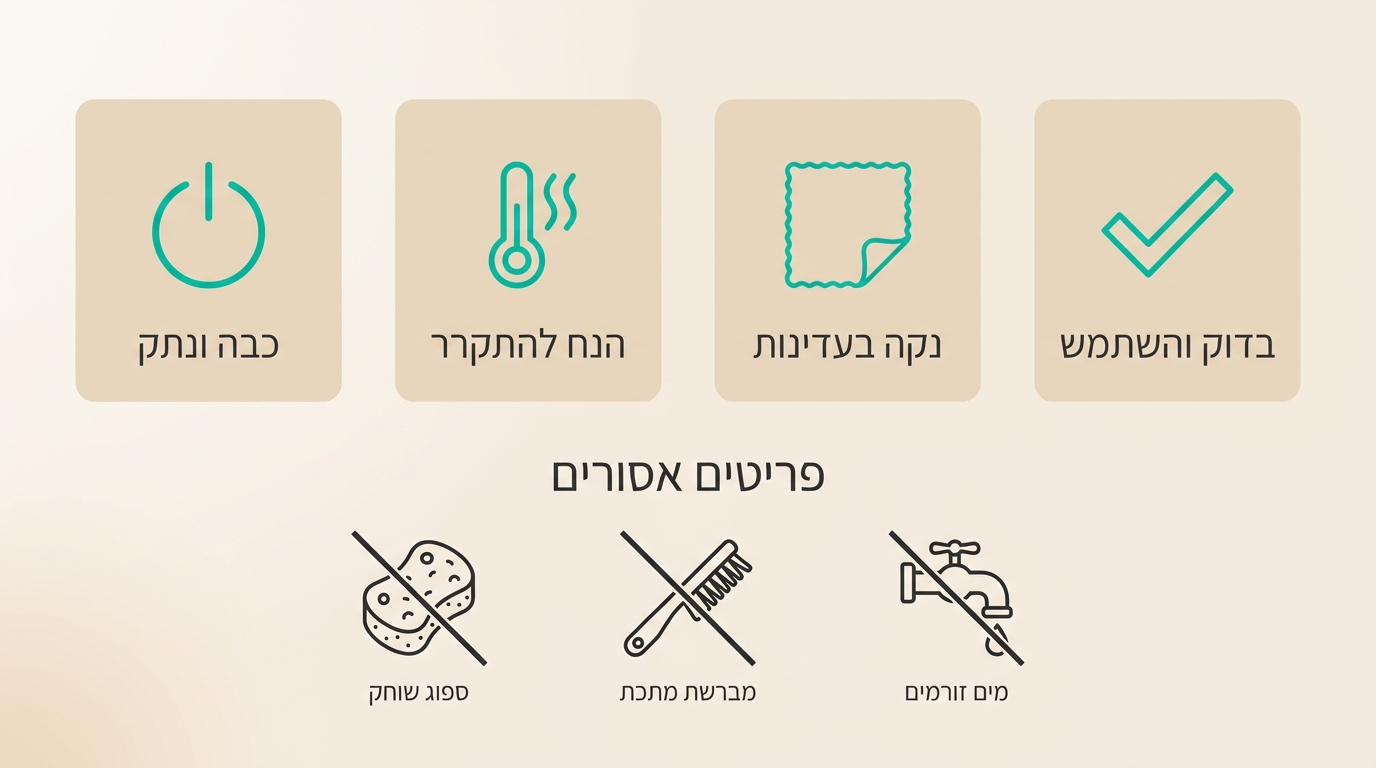תחזוקה וניקוי מחליק שיער מקצועי