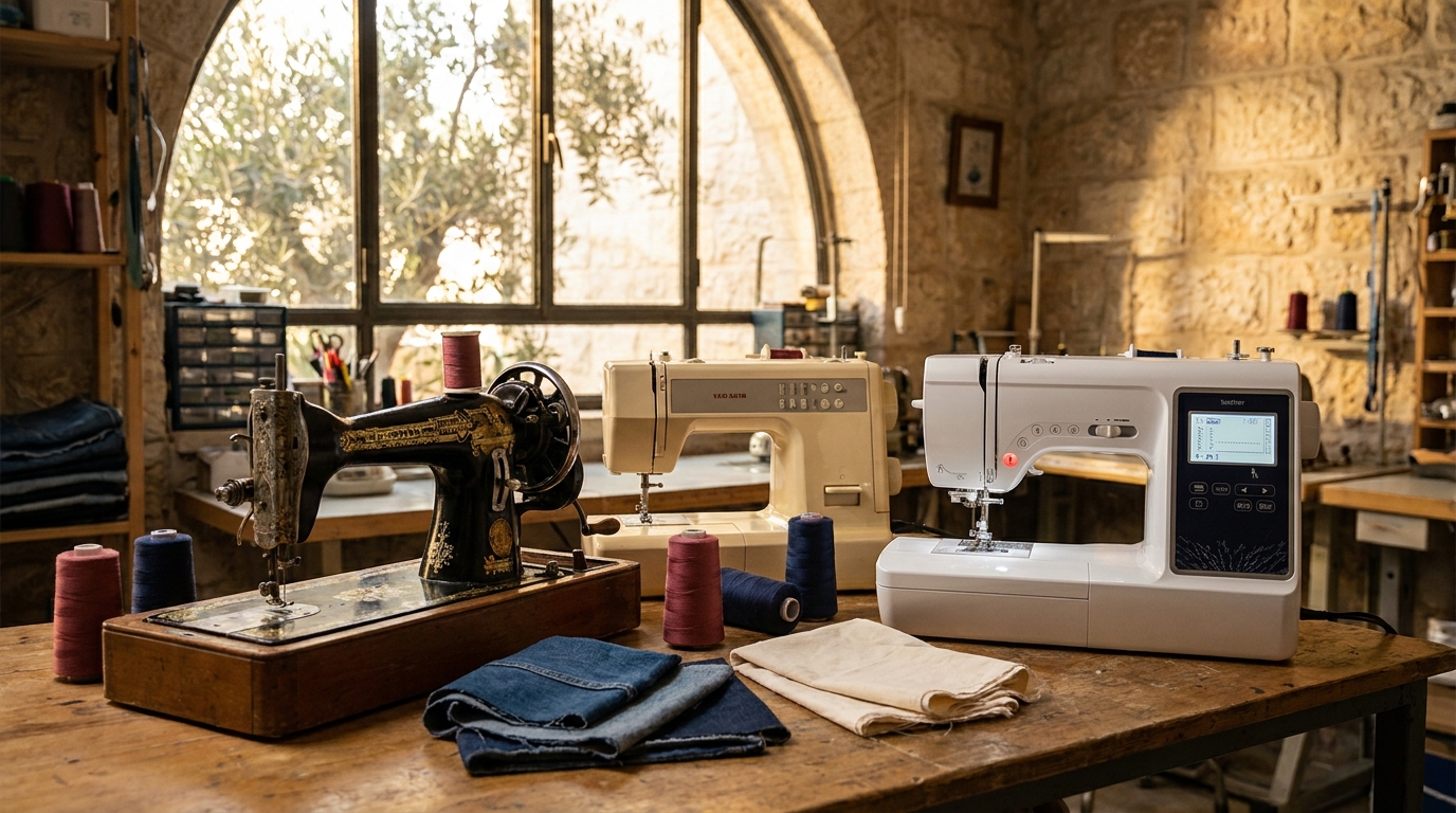 מכונות תפירה מסוגים שונים - מכנית, אלקטרונית וממוחשבת
