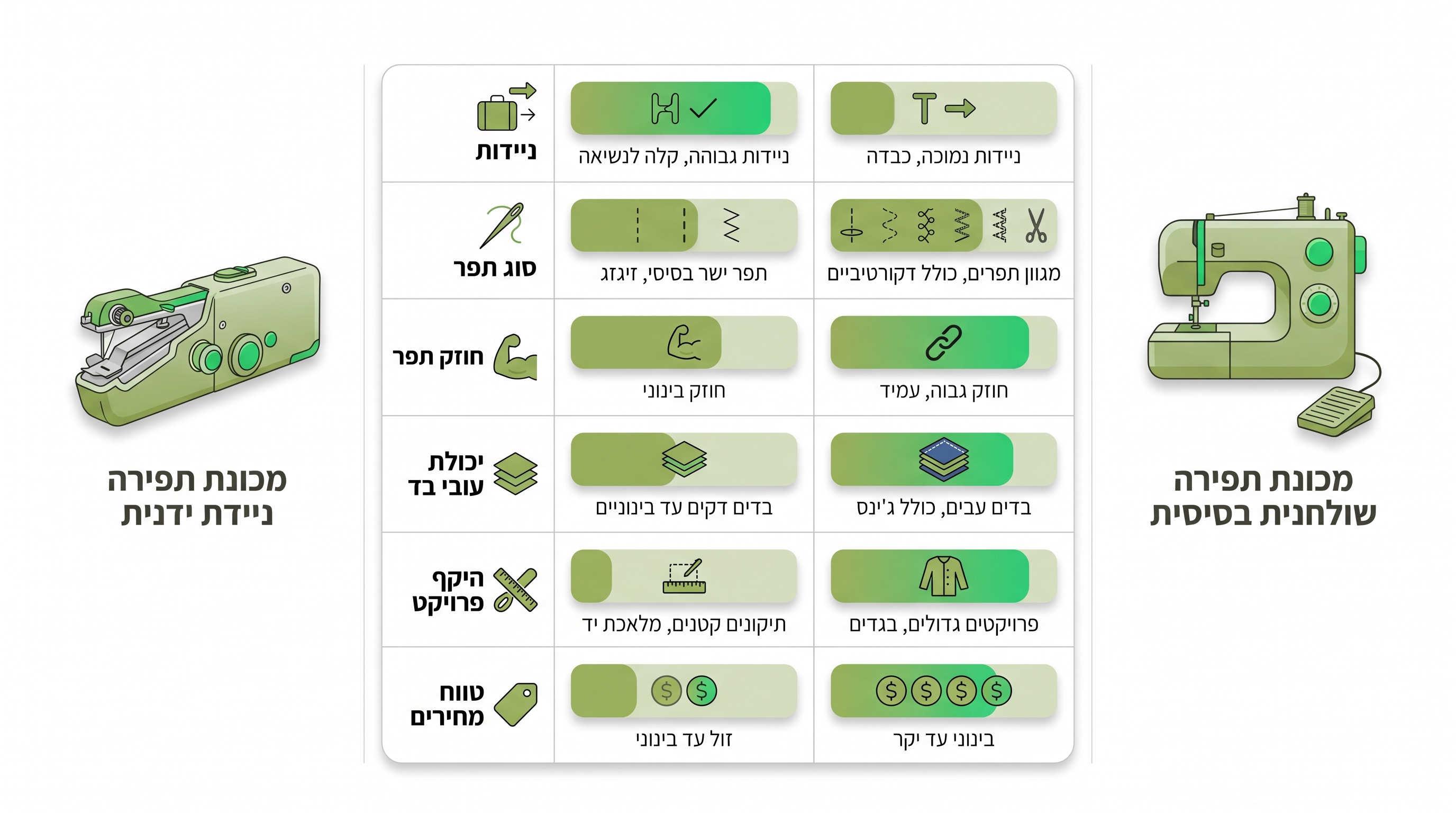 טכניקת שימוש נכונה במכונת תפירה ניידת - בד מתוח על משטח יציב