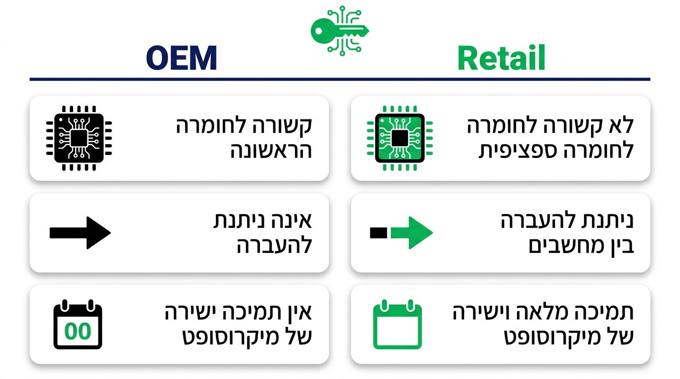 השוואת מחירי Windows 11 בין חנויות שונות בישראל