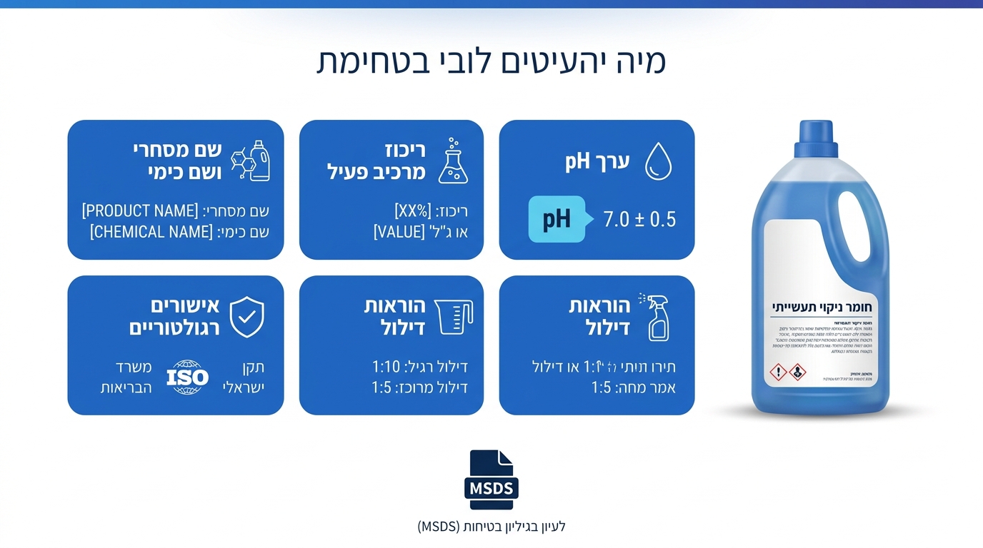 טבלת דילולים לחומרי ניקוי תעשייתיים