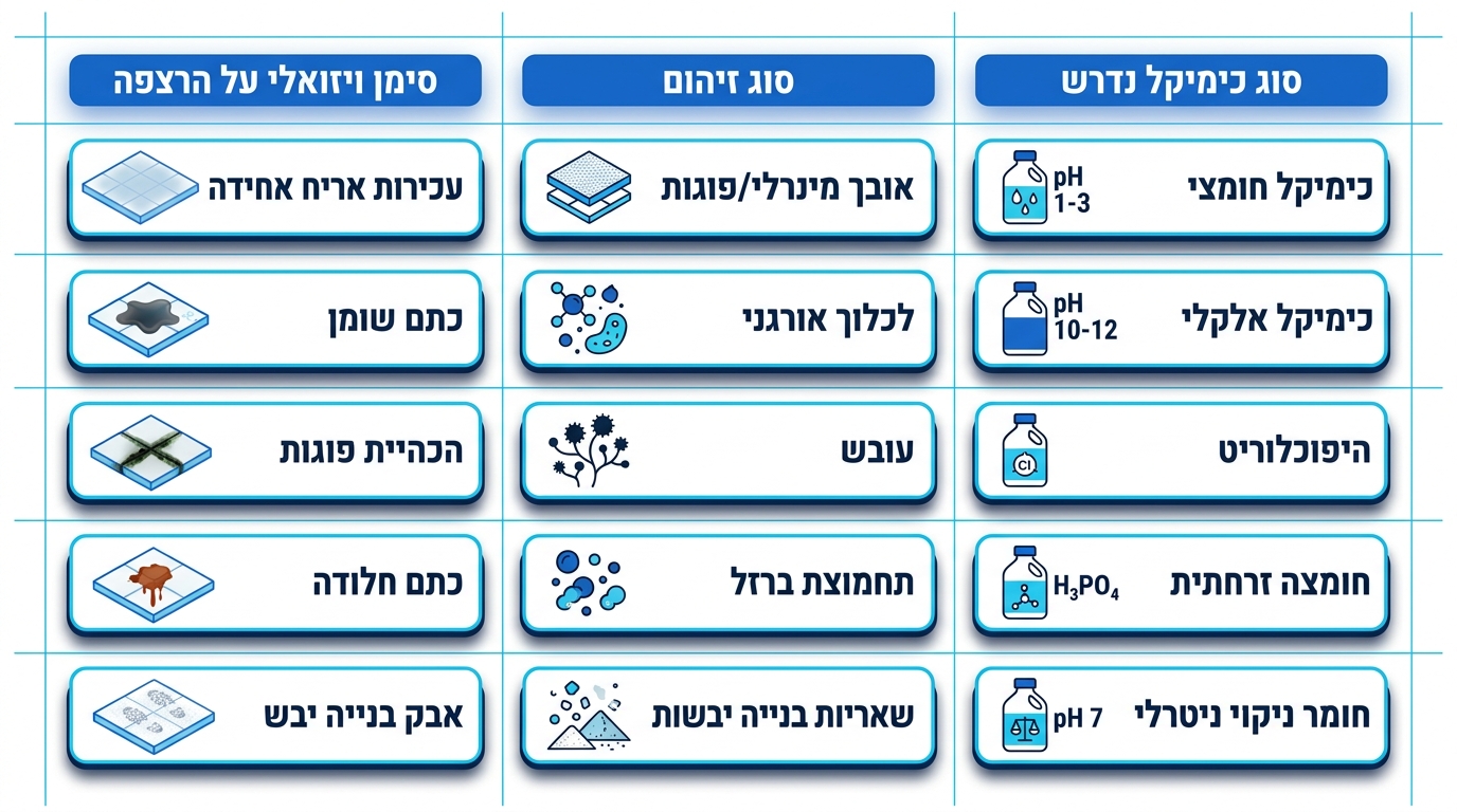 ערפל רובה על אריחי קרמיקה לאחר שיפוץ