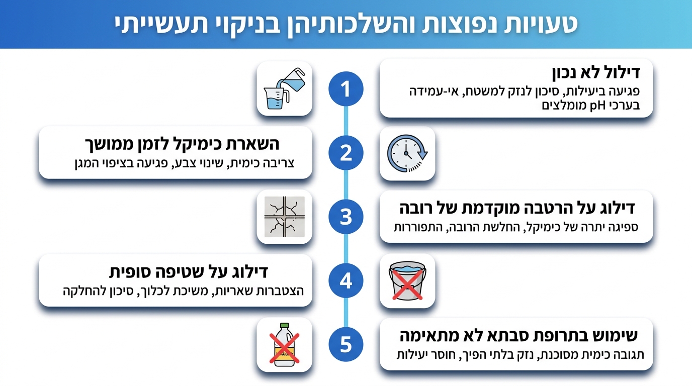 השוואה בין רובה צמנטית לרובה אפוקסית - שיטות הסרה שונות
