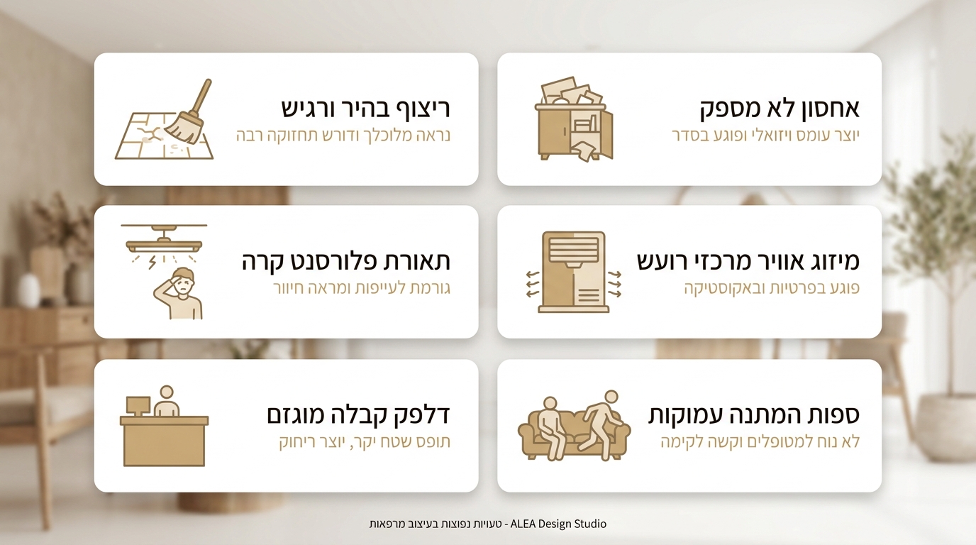 אזור המתנה בקליניקה מעוצב בגוונים חמים עם ריהוט בד בוקלה