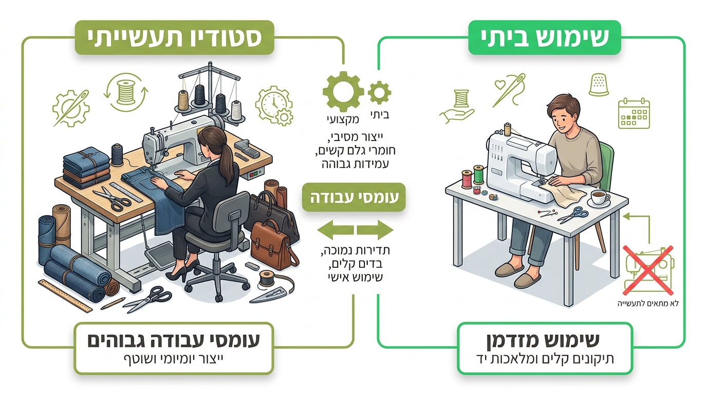 עמדת תפירה מקצועית עם תאורה ואביזרים