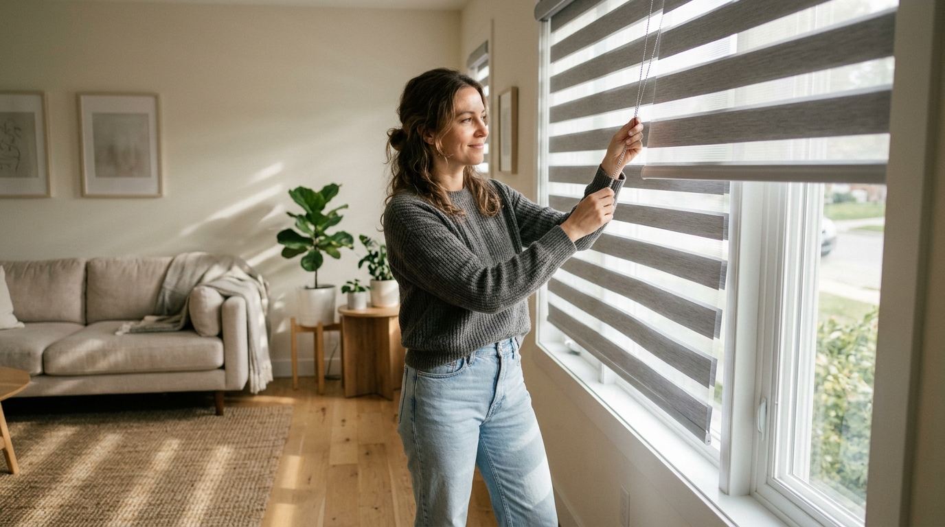 types of window shades comparison — zebra shades explained