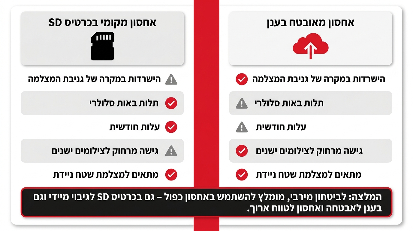 מצלמת אבטחה ניידת לטיולים ושטח פתוח