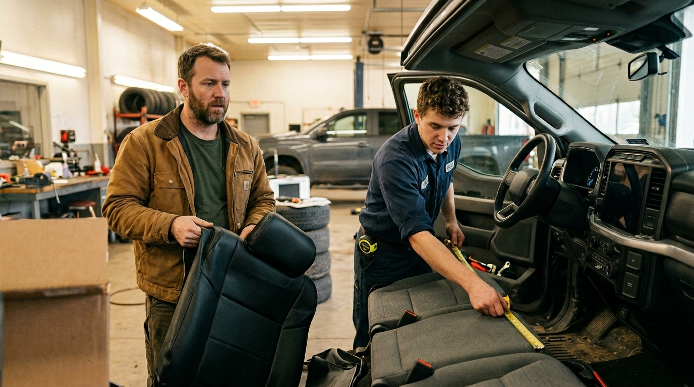 bucket seat covers vs bench seat covers — truck and suv examples