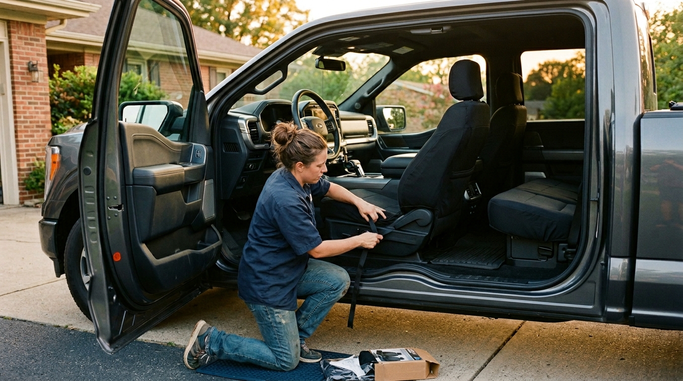 neoprene seat covers — fit trucks installation
