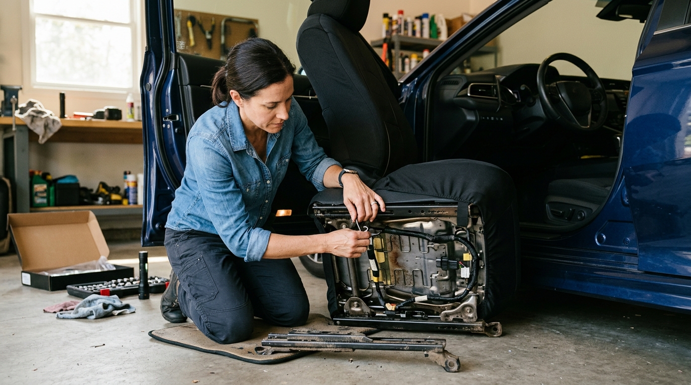 seat cover installation accessories — hooks and under-seat frames