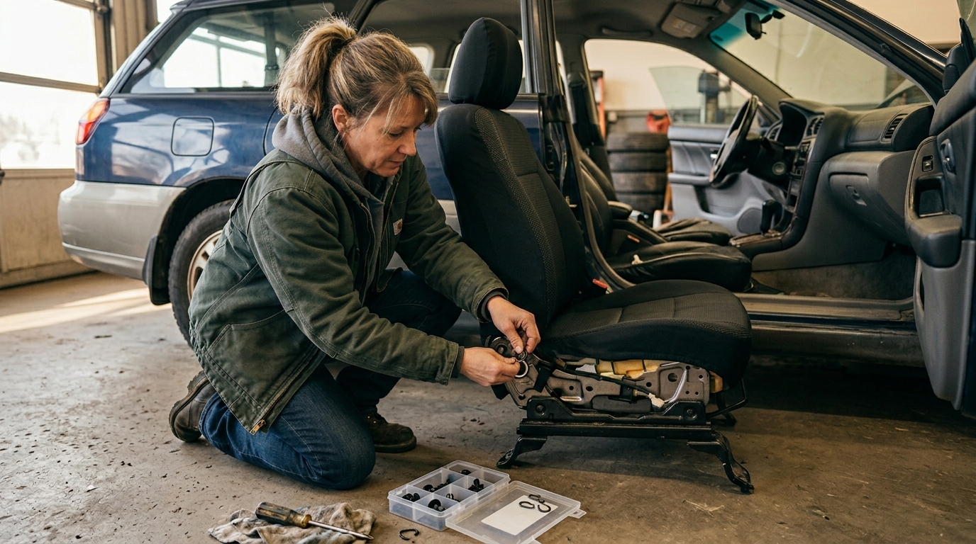 seat cover installation accessories — clips rings and repairs