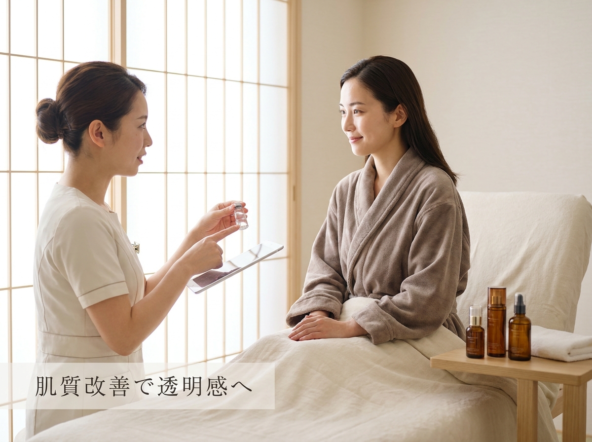 肌質改善で透明感へ