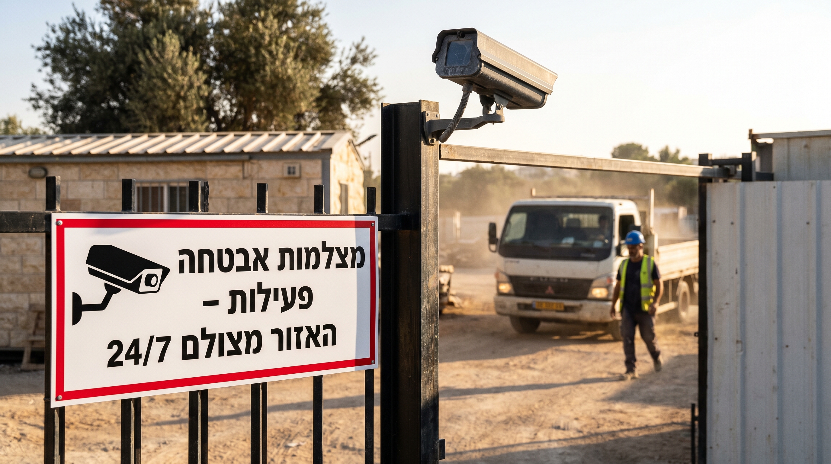 שילוט חובה בכניסה לאתר בנייה מצולם - חוקי צילום עובדים בישראל
