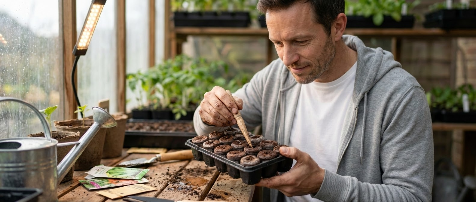 Инфографика про кокосовые таблетки для рассады, схема набухания таблетки в воде и посадки семени в центр