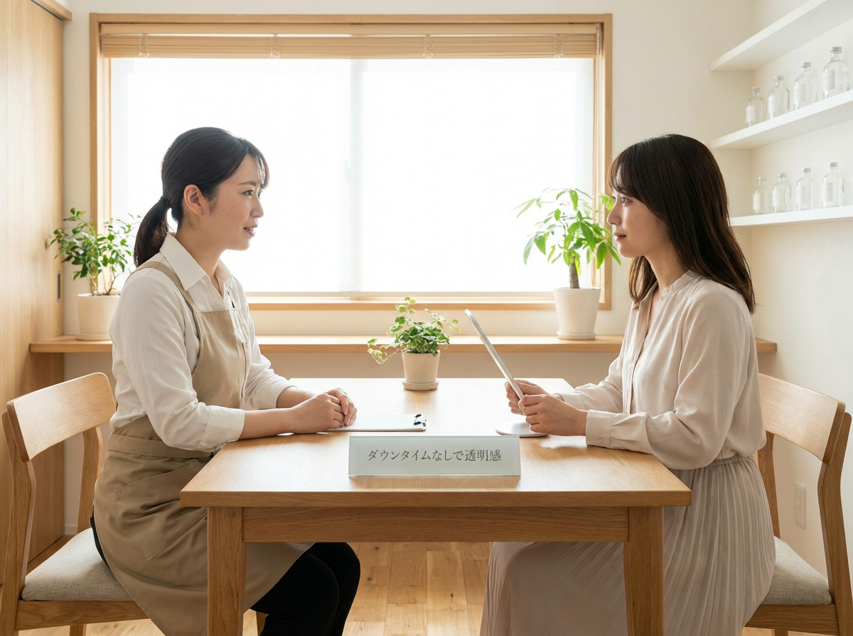施術中のカウンセリング風景