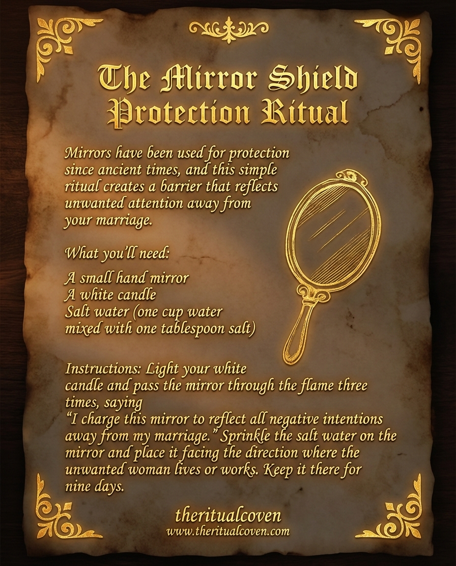 Mirror shield protection spell for reflecting negative energy and defending aura