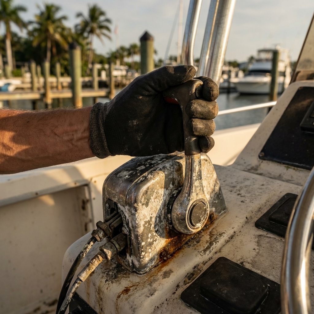 Why Your Boat Throttle or Shift Feels Stiff (And What It Means)