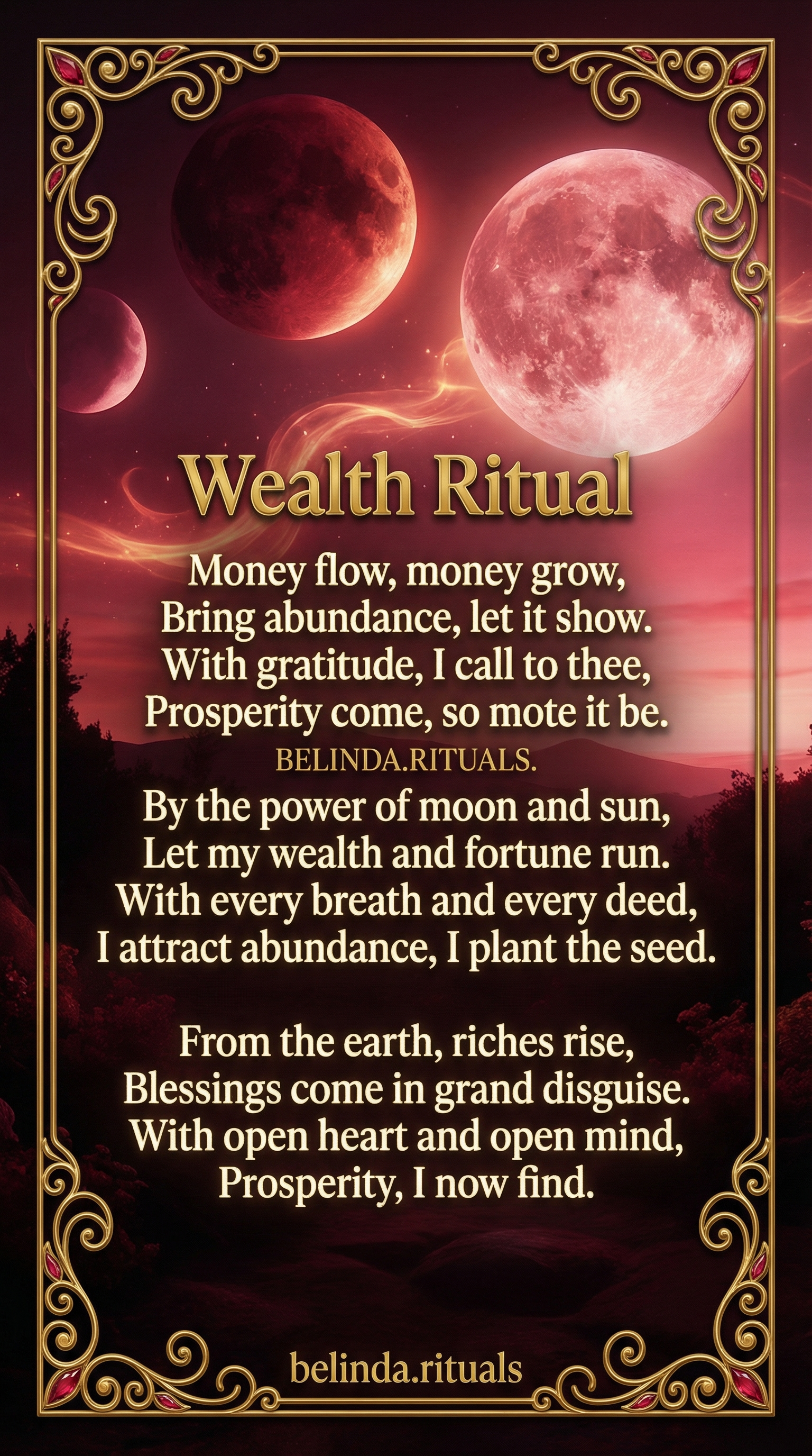 Manifest money ritual spell casting