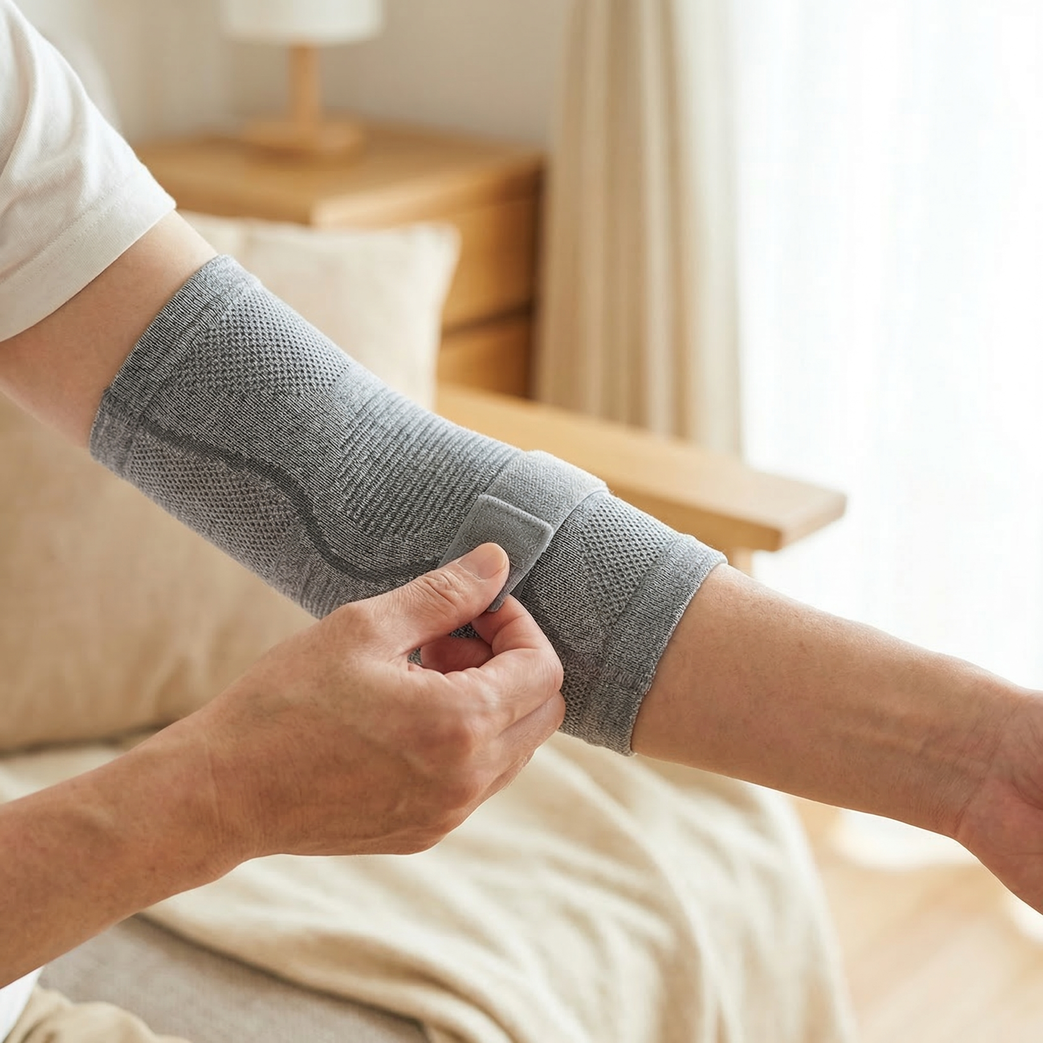 スポーツで肘を守るシーン