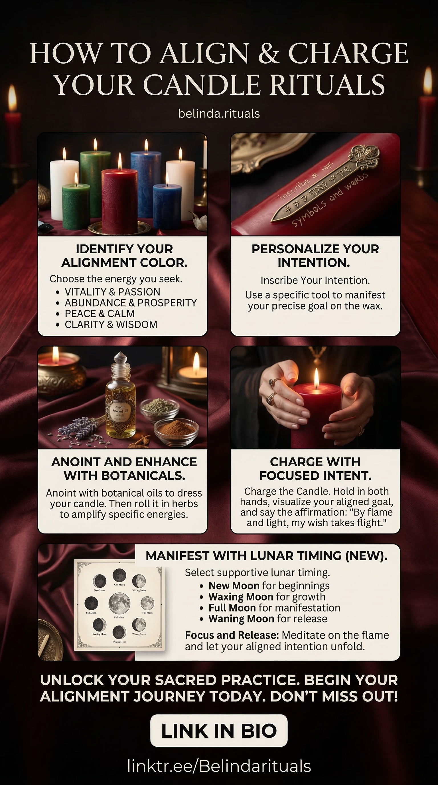 Performing candle magick ritual for manifestation