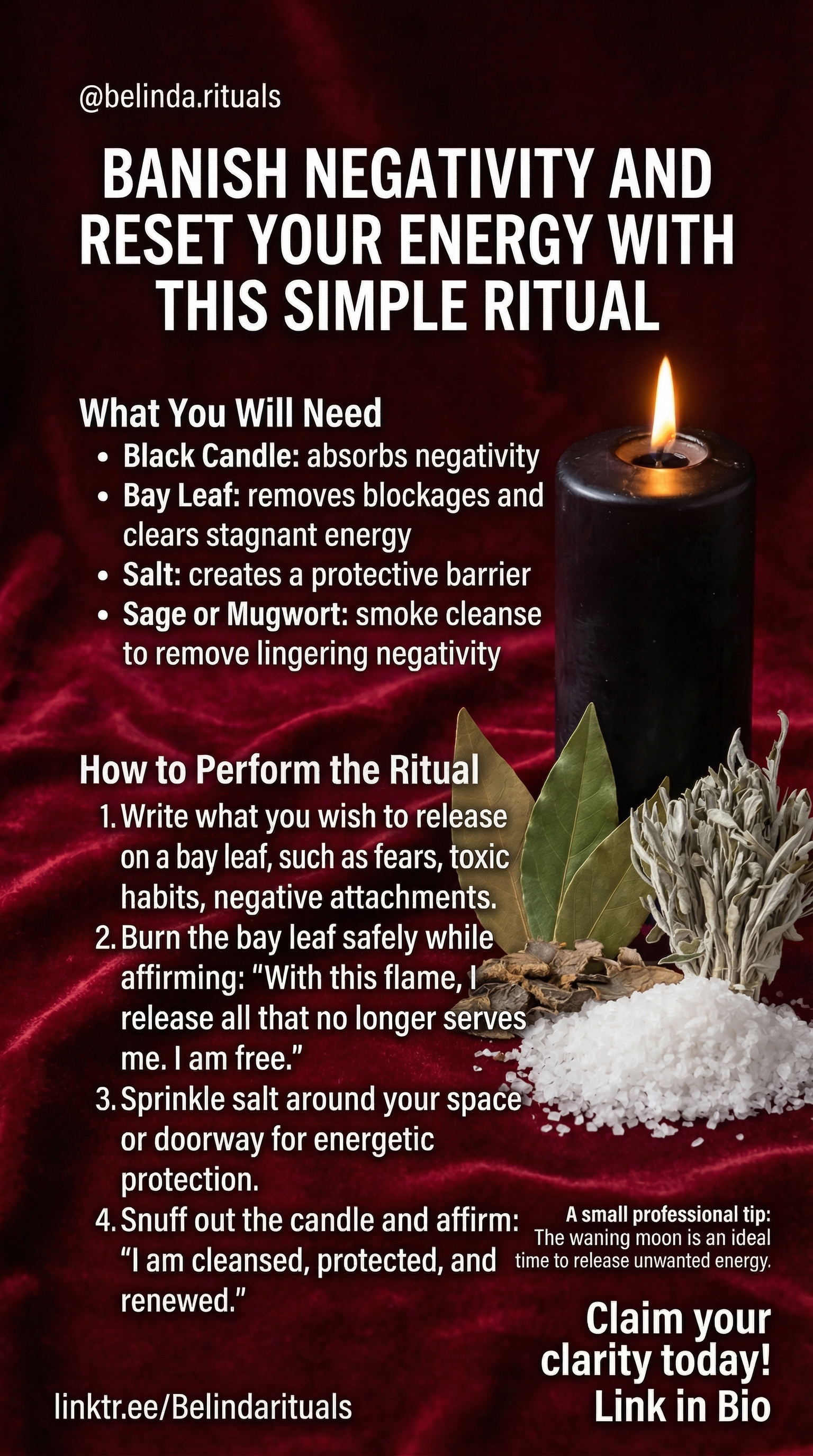 White candle energy cleansing ritual