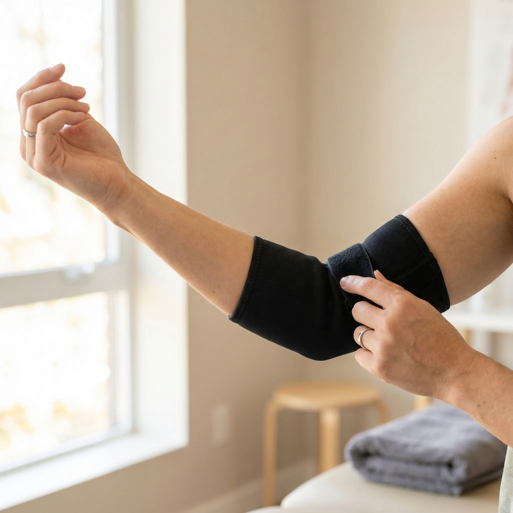 テニス肘・ゴルフ肘炎症悪化を防ぐブラック肘サポーターのまとめ