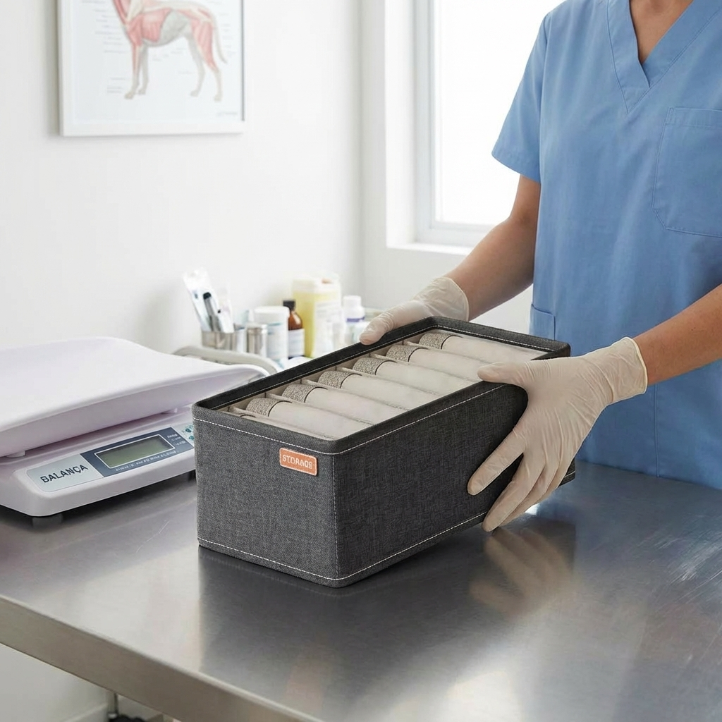 FOTOGRAFIA LIFESTYLE: pessoa USANDO o produto em cenario real. PROIBIDO fundo branco. Produto IDENTICO a referencia: mesma cor, forma, textura, rotulo, tampa, logotipo, estampa. NAO alterar nenhum detalhe. NAO mudar a cor do produto. Se o produto e preto, ele DEVE ser preto na saida. Precisao e mais importante que estetica. TODO texto visivel na imagem DEVE estar em PORTUGUES DO BRASIL. PROIBIDO qualquer texto em ingles. IGNORAR o fundo da referencia. PROPORCOES REALISTAS OBRIGATORIAS: o produto deve ter o TAMANHO CORRETO em relacao a pessoa, maos, mesa ou ambiente. Se e uma caixa/embalagem, mostrar na escala real comparada as maos. O produto e o HEROI da imagem — grande e proeminente no frame, ocupando pelo menos 40% da area visivel. Cena: ambiente de casa: sala, quarto ou cozinha. Produto em cena de uso ou decoracao. Luz natural, ambiente real. Ambiente: veterinary clinic. Pet owner using the product with their pet at home or outdoors. ESTILO FOTOGRAFICO PARA ESTA CATEGORIA: ambiente lifestyle, luz natural, decoracao minimalista, em uso real. OBRIGATORIO: maos humanas segurando, tocando ou usando o produto. Interacao natural e cotidiana. REGRA DE PESSOA: mostrar pessoa com rosto parcialmente visivel, de costas, ou cortado acima do queixo. Preferir mostrar apenas maos e bracos interagindo com o produto. EVITAR close-up de rosto completo. Presenca humana: Gentle hands holding product near pet, casual clothing visible on wrists. CONTEXTO LIFESTYLE DA CATEGORIA: ambientação real em sala/quarto/cozinha, decoração harmoniosa. HIERARQUIA DA COMPOSICAO: 1. PRODUTO = foco principal, GRANDE e proeminente 2. PESSOA = interagindo naturalmente com o produto 3. Cenario MINIMALISTA e NEUTRO — superficie, parede, ambiente simples 4. NO MAXIMO 1-2 props de apoio direto. Categoria e APENAS contexto, NAO define objetos REGRA CRITICA: A cena deve conter APENAS o produto, a pessoa e objetos diretamente relacionados ao uso. NAO adicionar elementos aleatorios. PROIBIDO na cena: animais