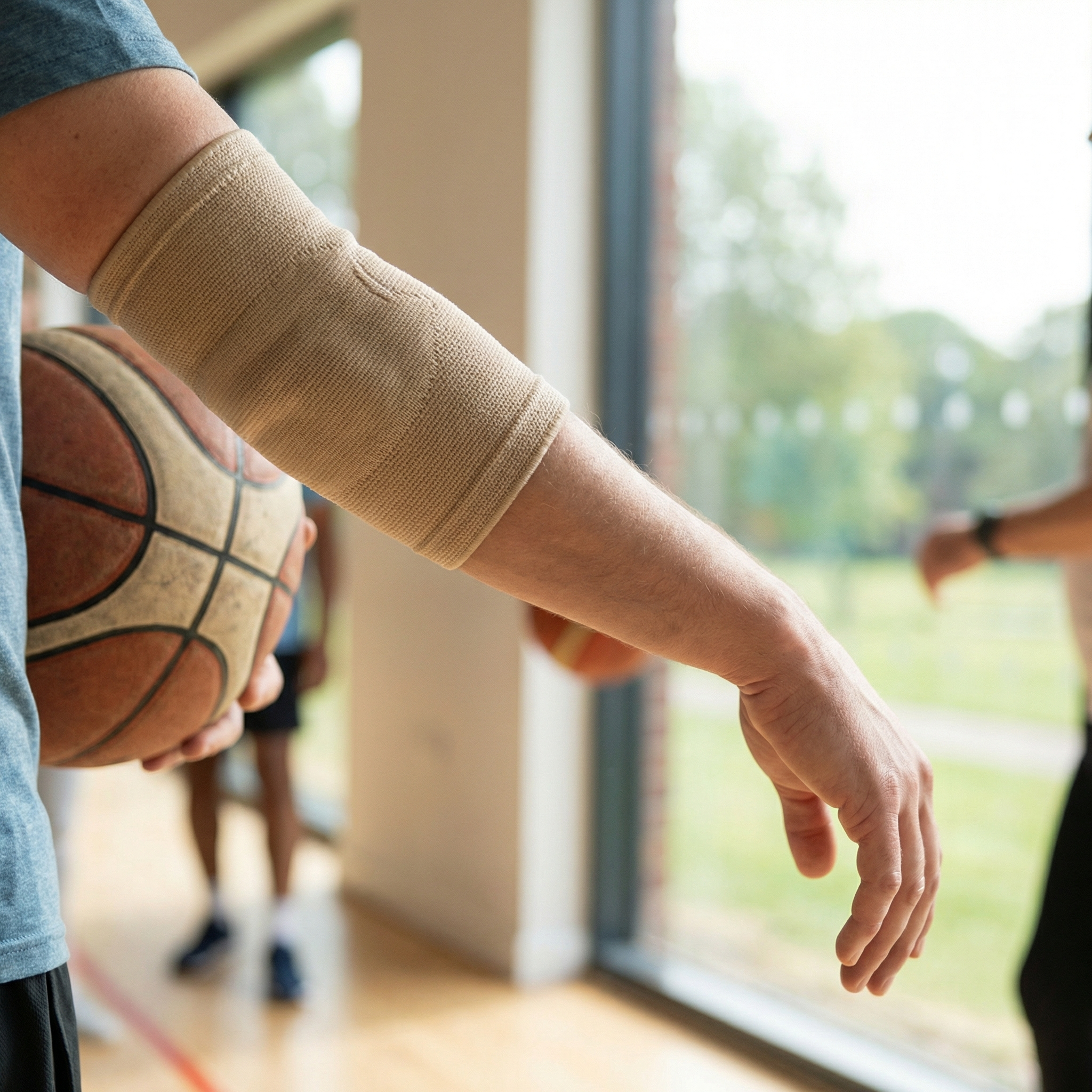 運動時など肘サポーターを使うシーンのイメージ画像