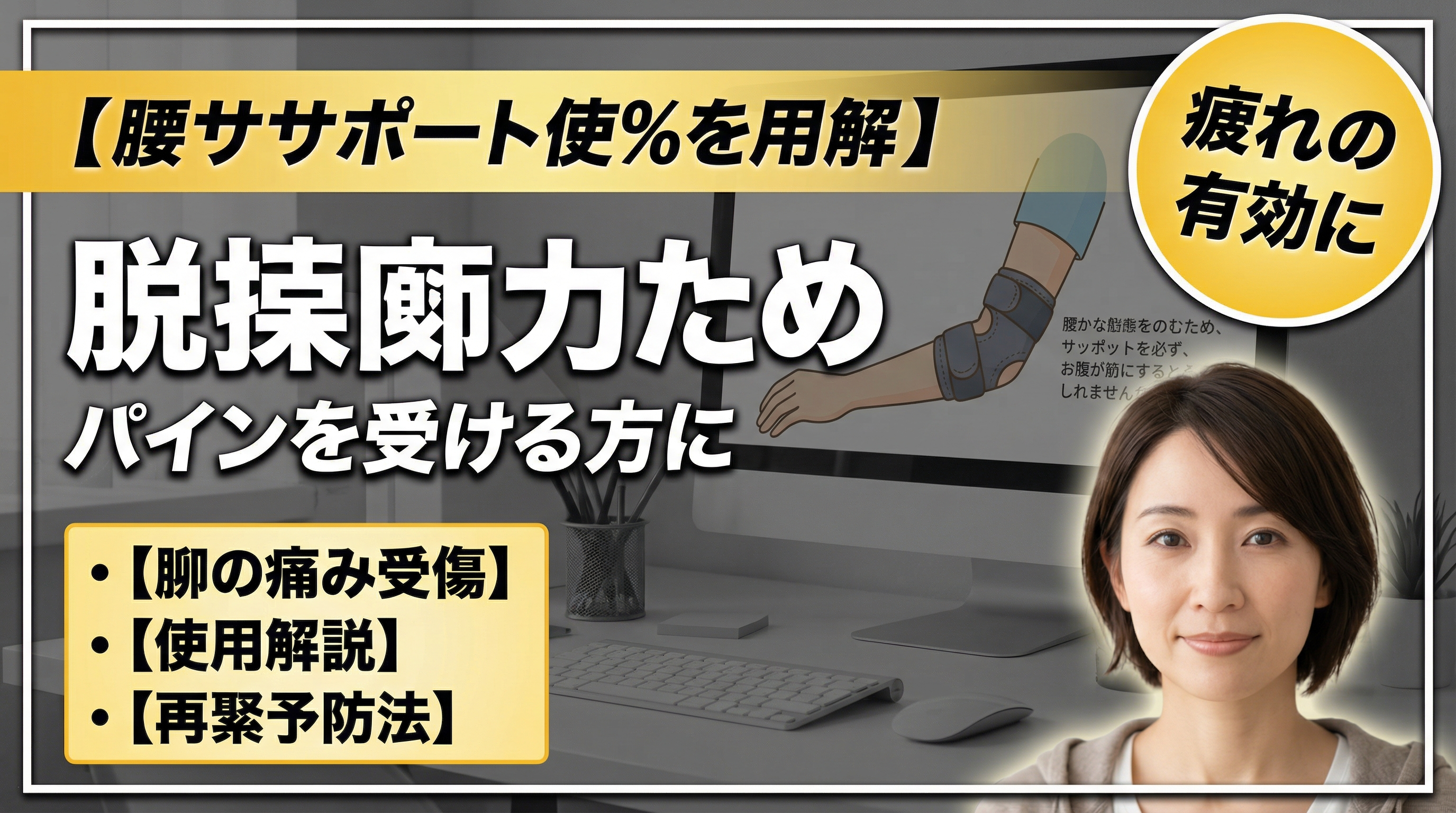 理学療法士推奨の肘サポーター使用イメージ