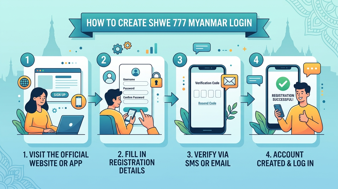 Shwe 777 Myanmar Login ပြုလုပ်နည်း အဆင့်ဆင့်