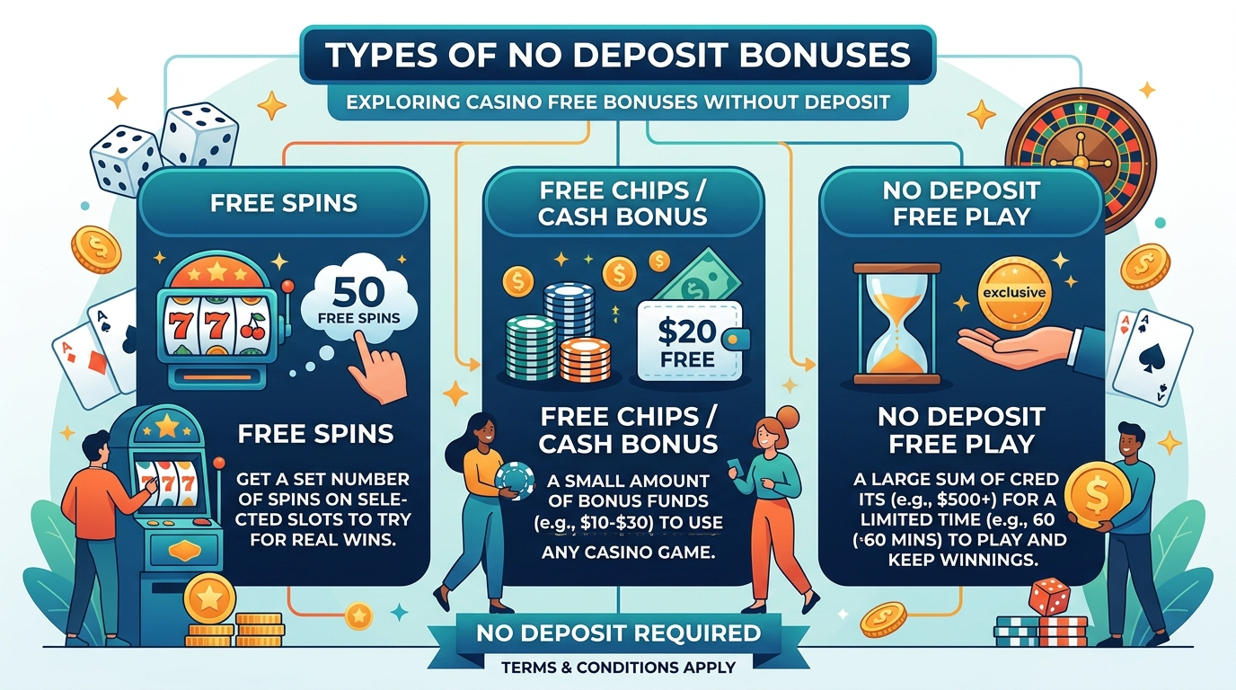 Types of No Deposit Bonuses