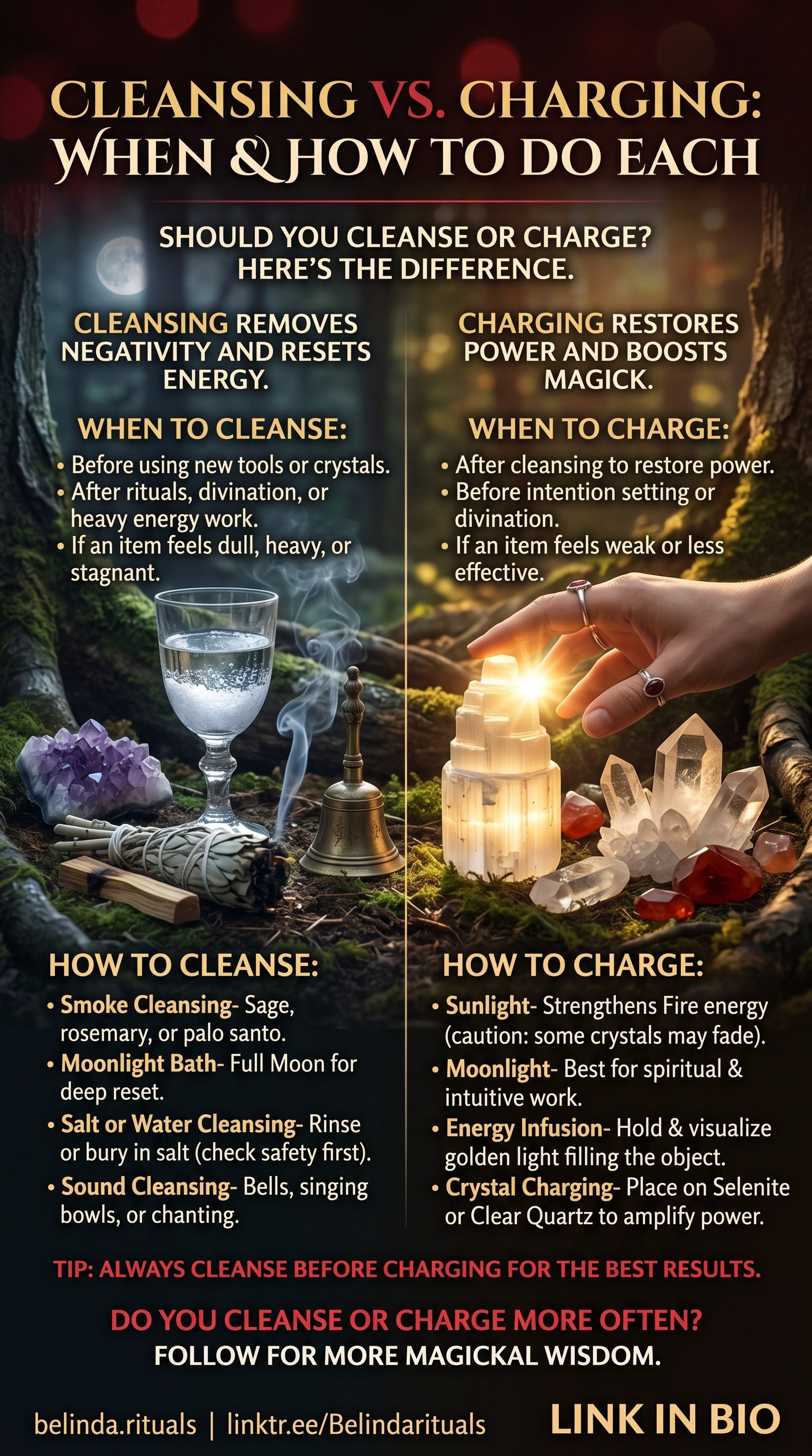 Charging crystals under moonlight