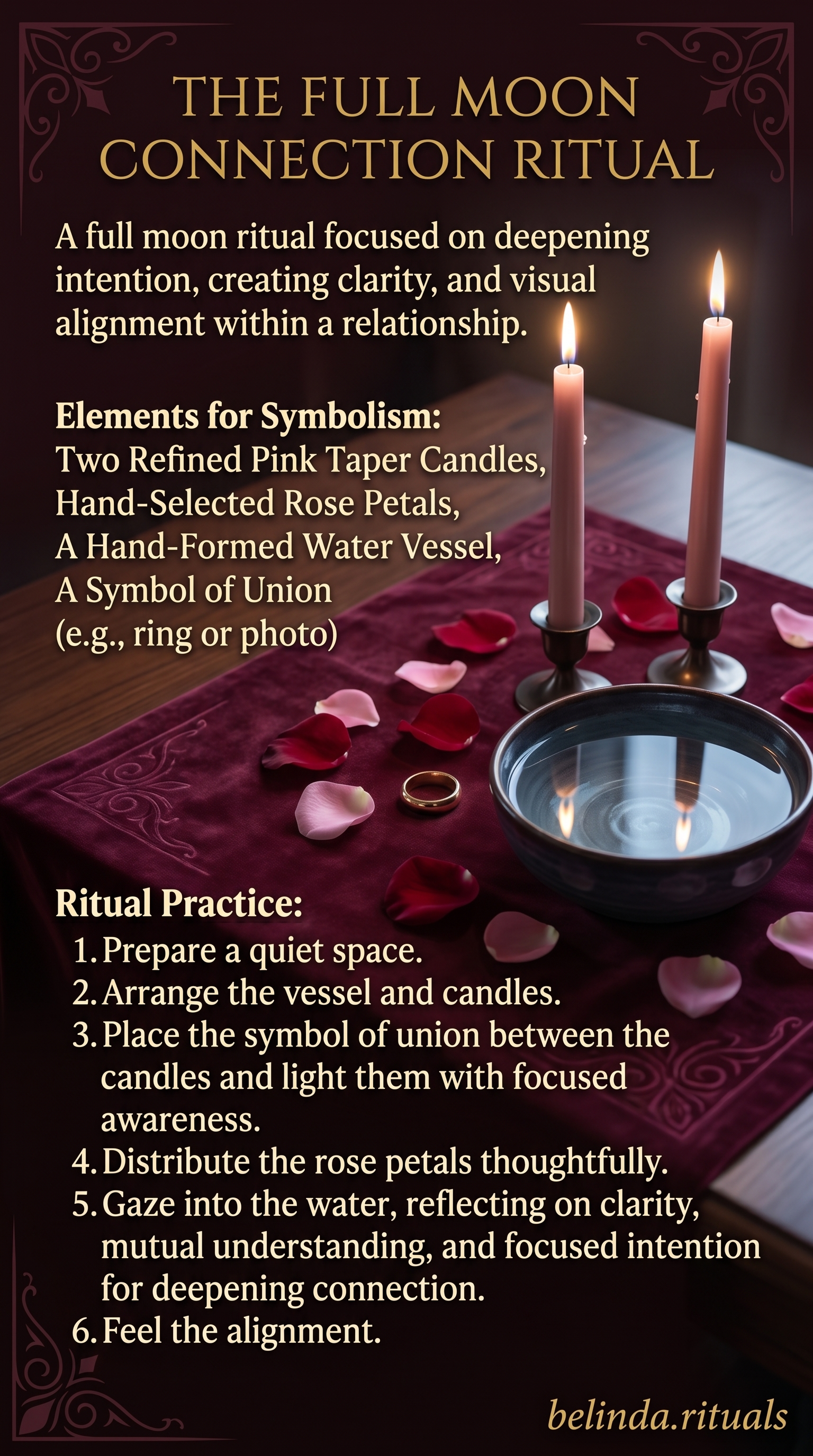 Manifest love under the full moon ritual illustration