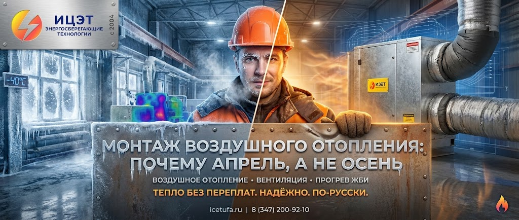 ИЦЭТ — промышленное воздушное отопление, вентиляция, прогрев ЖБИ