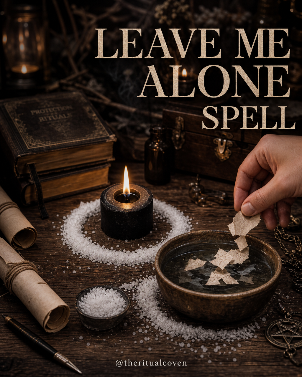 Powerful leave me alone spell candle ritual for protection and banishment