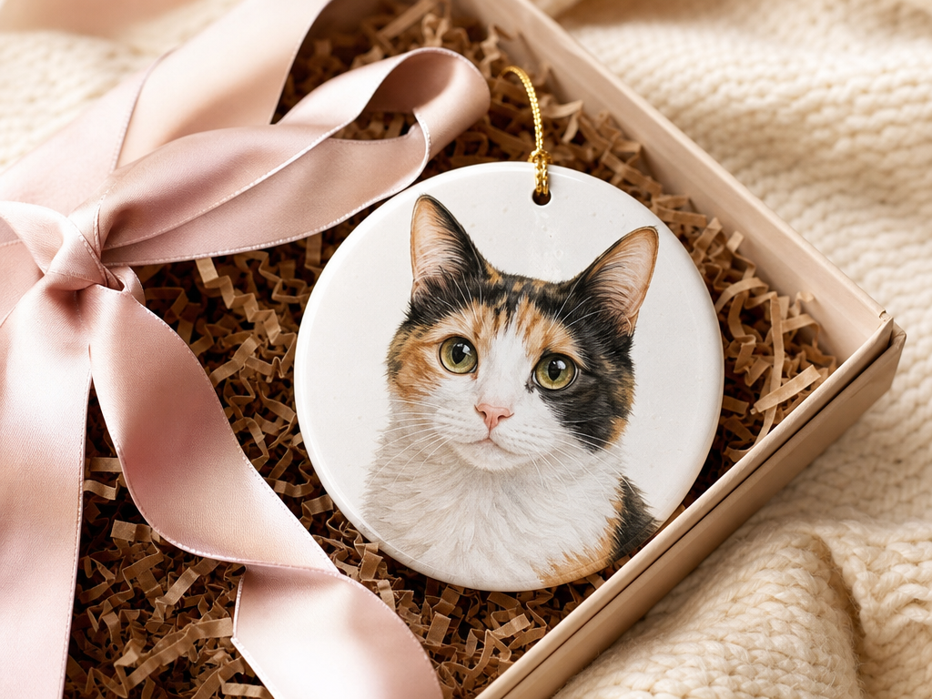 Personalized Cat Mom Ornament From Photo styled product photo