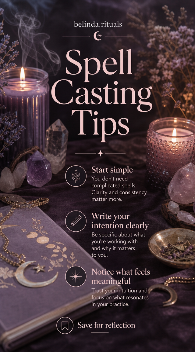 Witch altar setup for spell casting with candles and herbs