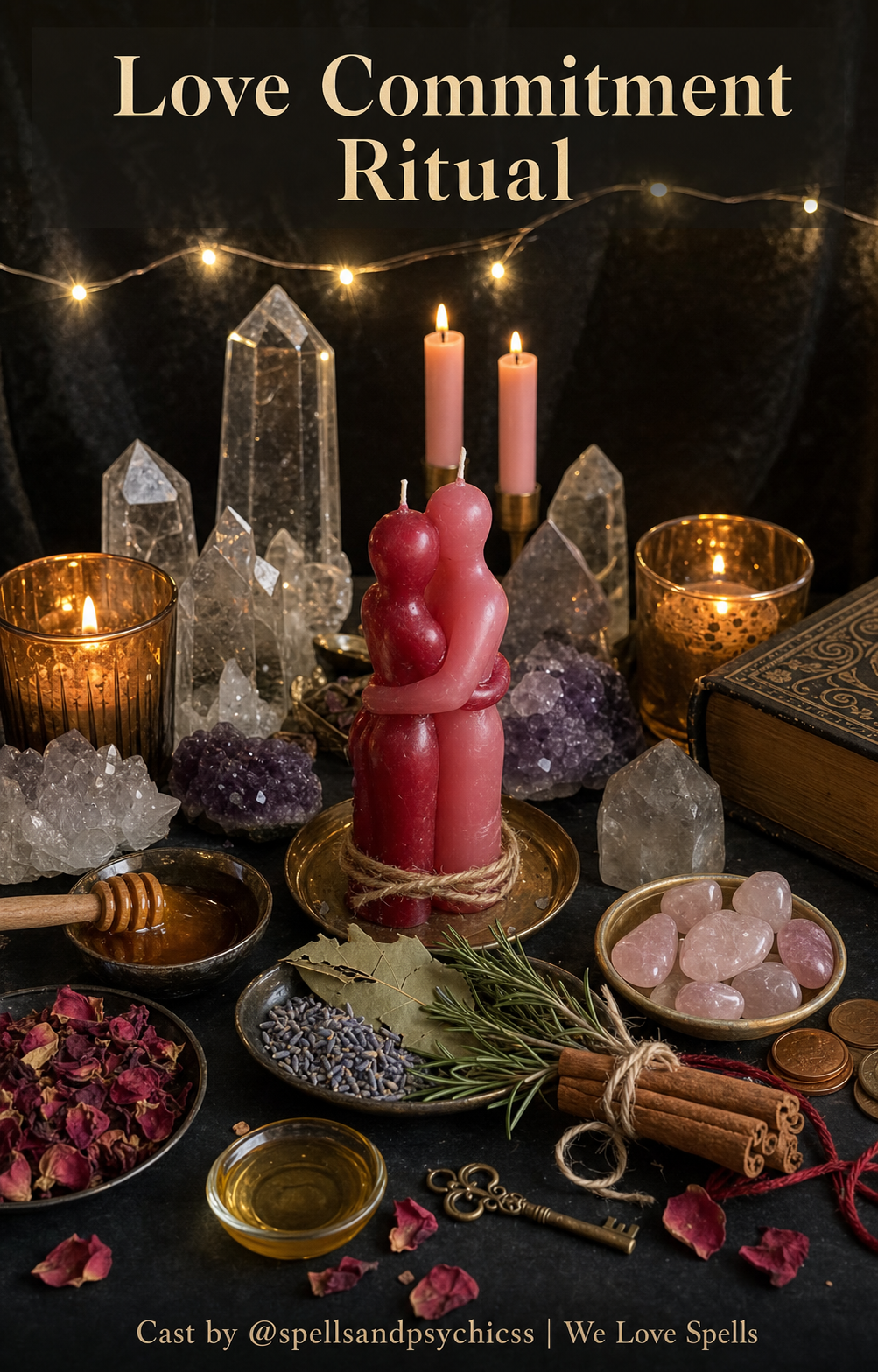 Symbolic spiritual setting for reflecting on love and mutual commitment