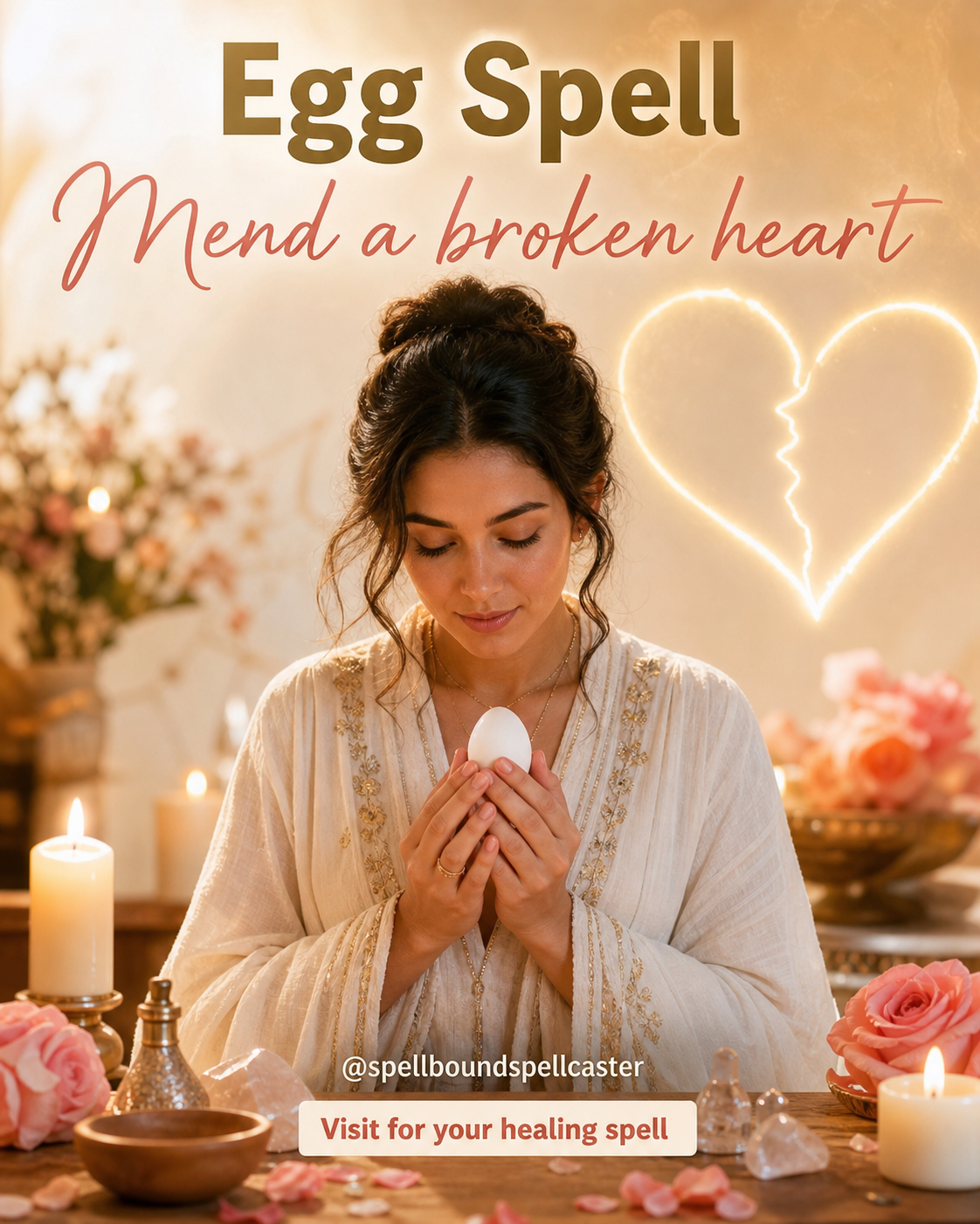 Symbolic egg ritual for reflecting on heartbreak and emotional renewal