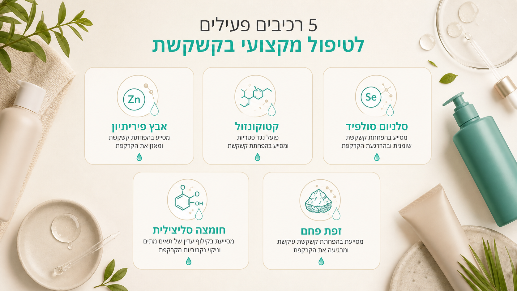השוואה בין קרקפת יבשה לקרקפת שמנונית עם סימני סבוריאה